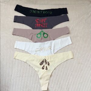 Playful Graphic Thong Set